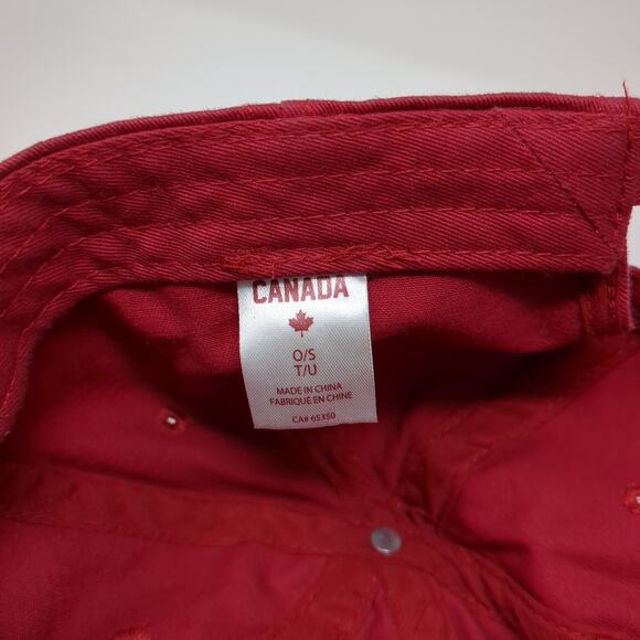 Canada Flag Slideback Baseball Cap Red One Size Adjustable Embroidered 6 Panel - Picture 9 of 10